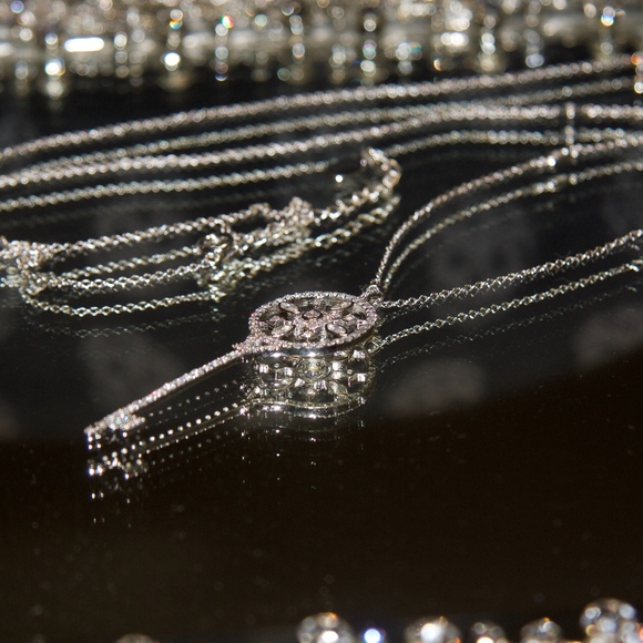 14kt Gols Dipped "Key" Swarovski Necklace - Picture 4 of 8